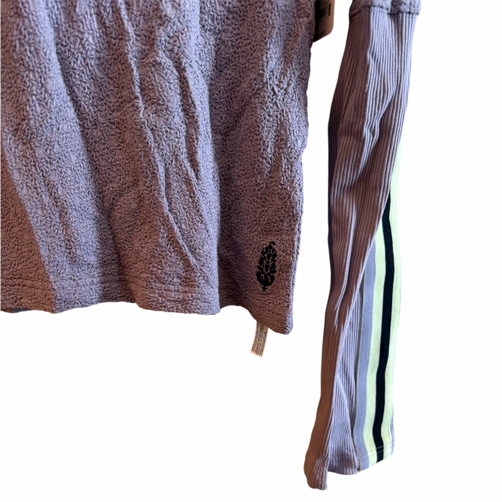 FP Movement Recovery Layer Top Size Large Purple Long Sleeve Henley Detail NEW - Picture 5 of 13